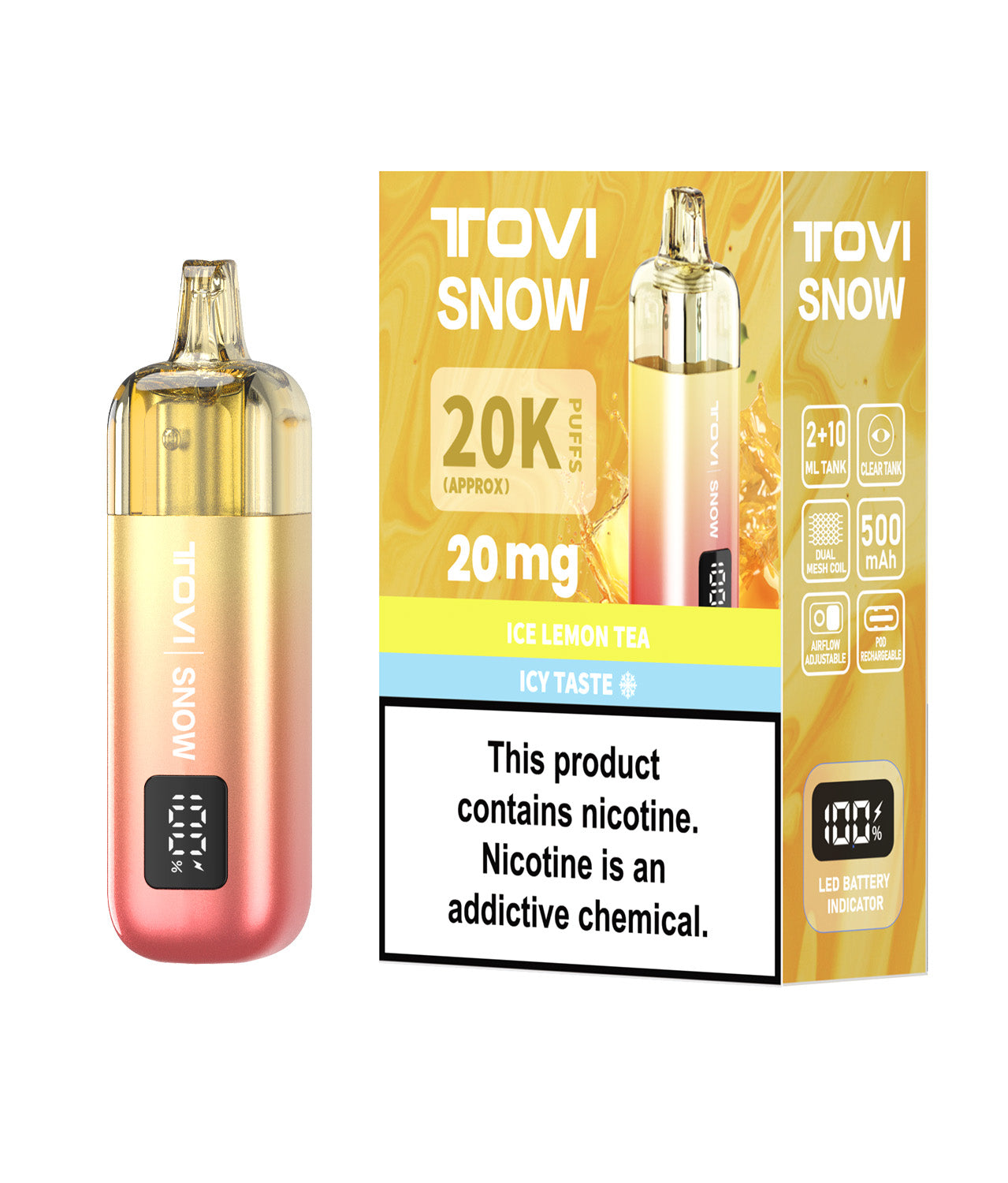 TOVISNOW-ICEMAXI 20K Puffs 冰爆系列-冰冰柠冻茶（Ice Lemon Tea ）