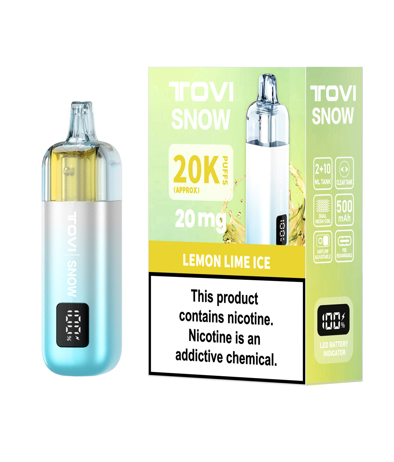 TOVISNOW-ICEMAXI 20K Puffs 冰爆系列-暴打柠柠（Lemon Lime Ice ）